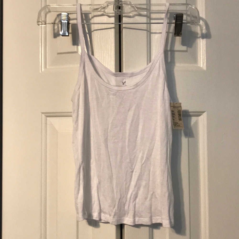 NWT AE American Eagle Cropped White Tank OS